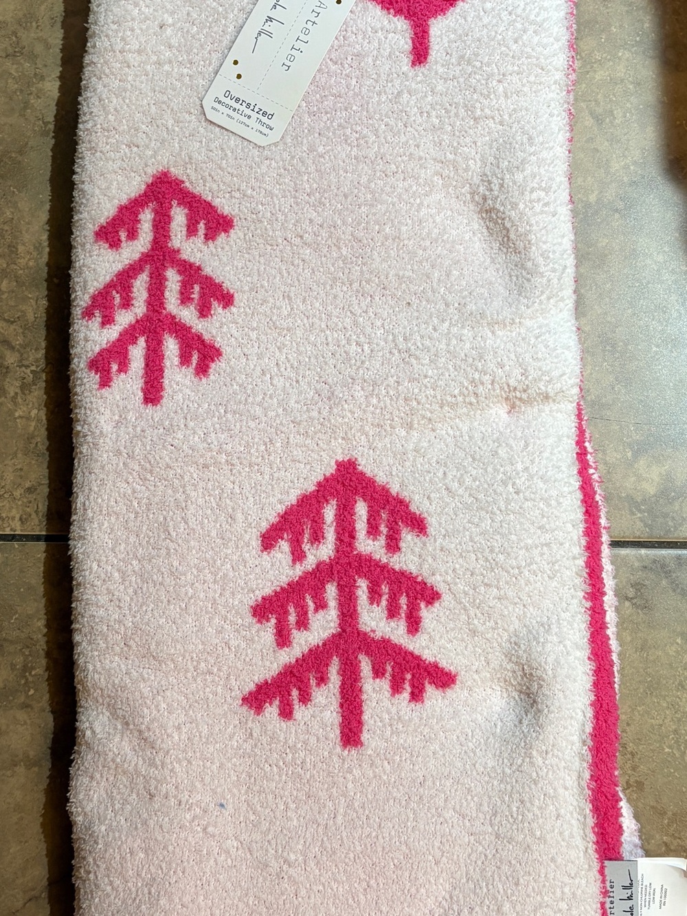 Pink Tree Pattern Oversized Throw new